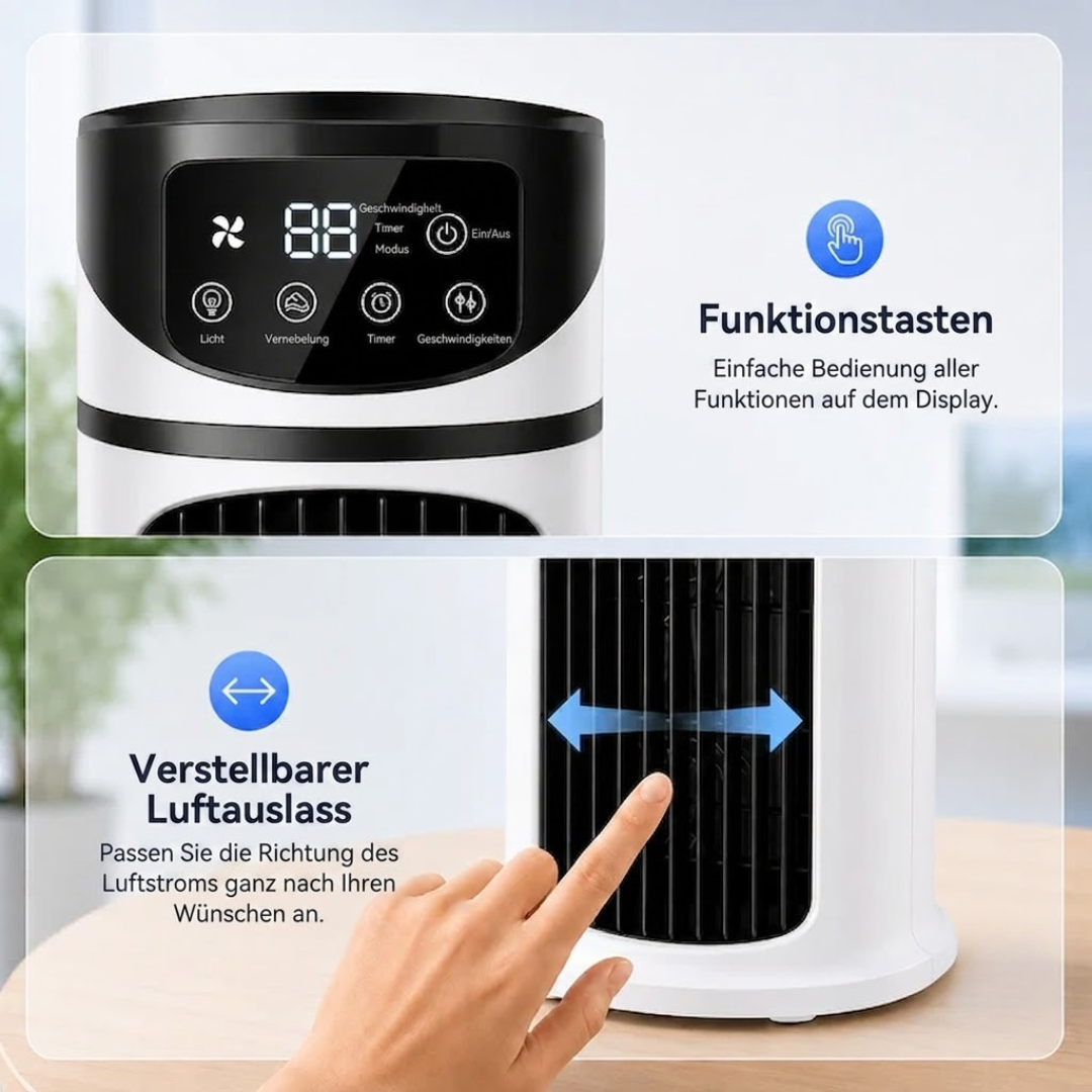 Frescora Mini Luftkühler | Tragbarer Akku-Ventilator