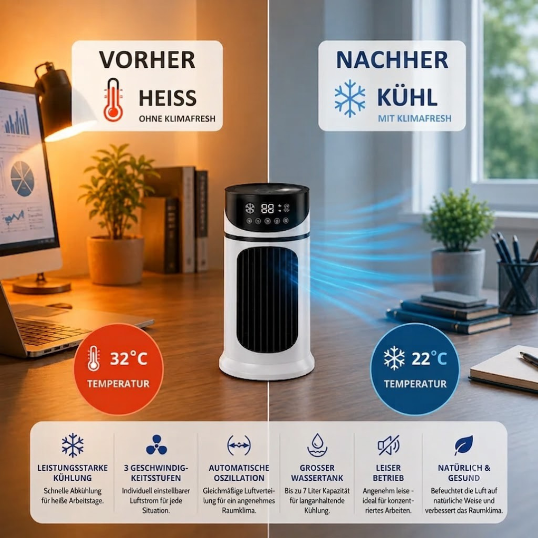 Frescora Mini Luftkühler | Tragbarer Akku-Ventilator