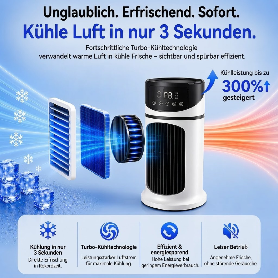 Frescora Mini Luftkühler | Tragbarer Akku-Ventilator