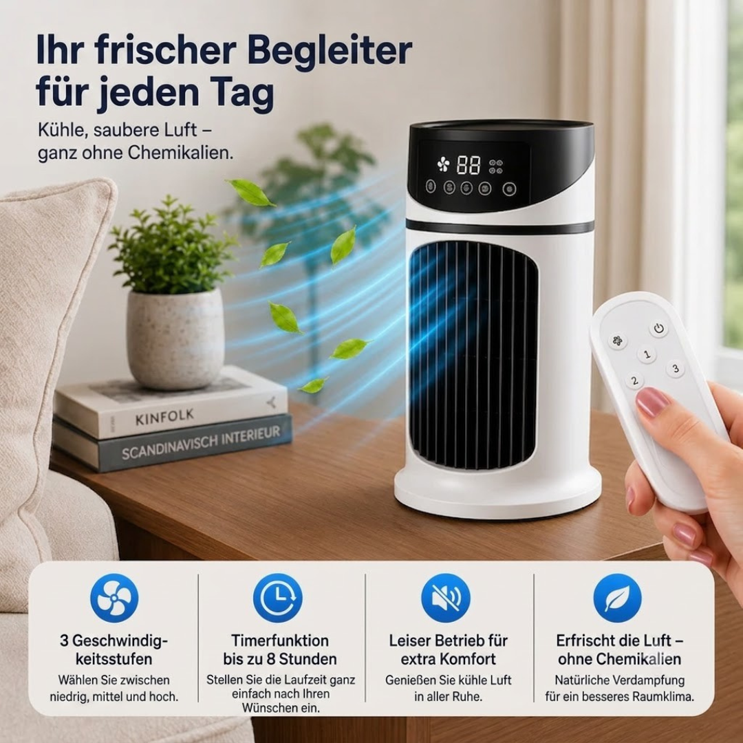 Frescora Mini Luftkühler | Tragbarer Akku-Ventilator