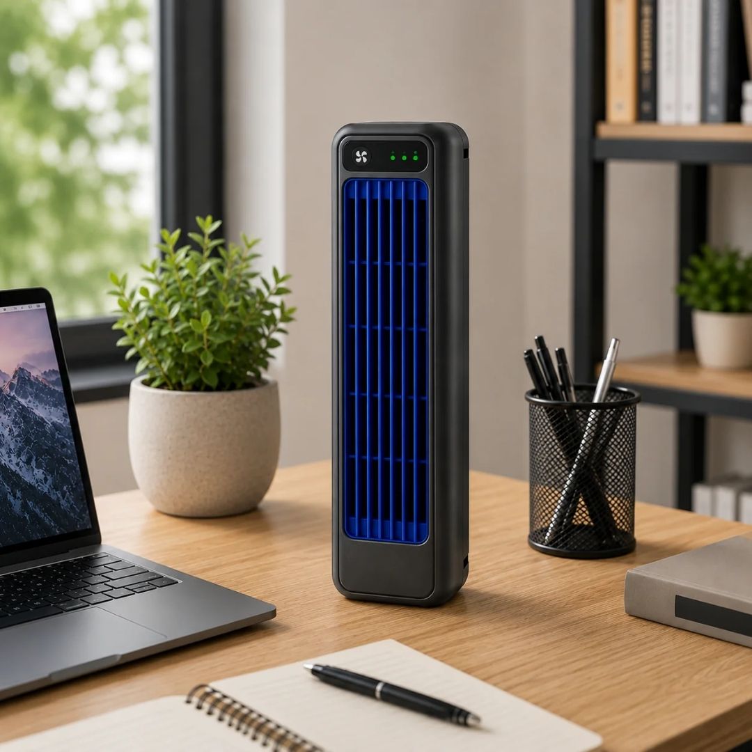 Smarter Tischkühler | Mobiler USB-Luftkühler mit Akku