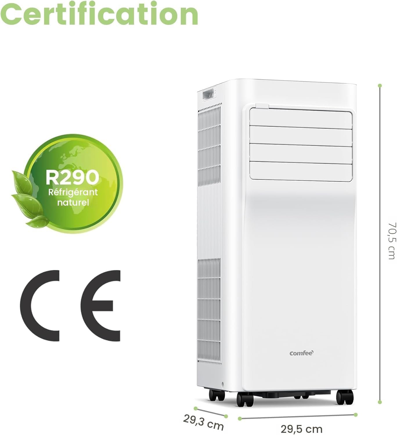 Comfee Breezy Cool 2.6 mobile Klimaanlage 9000 BTU 2,6 kW WLAN App R290 bis 33m²