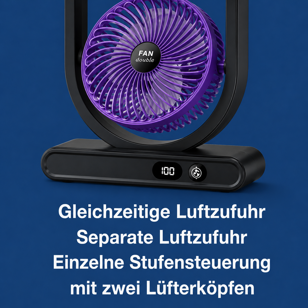 S30 DuoBreeze | Kabelloser Doppelkopf-Ventilator mit Akku